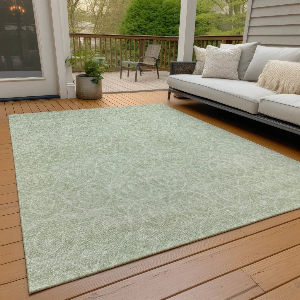 LOOMLAN Rugs Zafrine Green Washable Indoor-Outdoor Rug