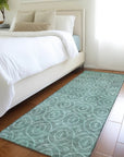 LOOMLAN Rugs Zafrine Teal Washable Indoor-Outdoor Rug