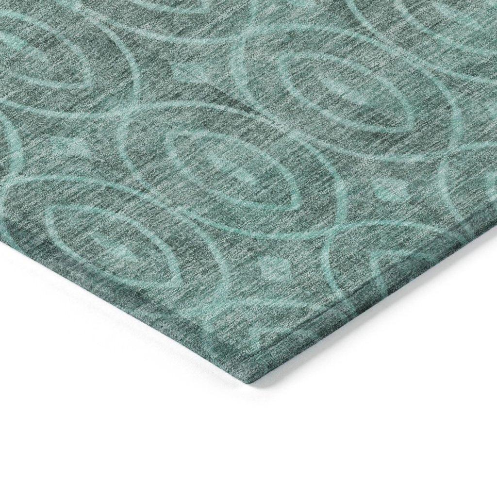 LOOMLAN Rugs Zafrine Teal Washable Indoor-Outdoor Rug
