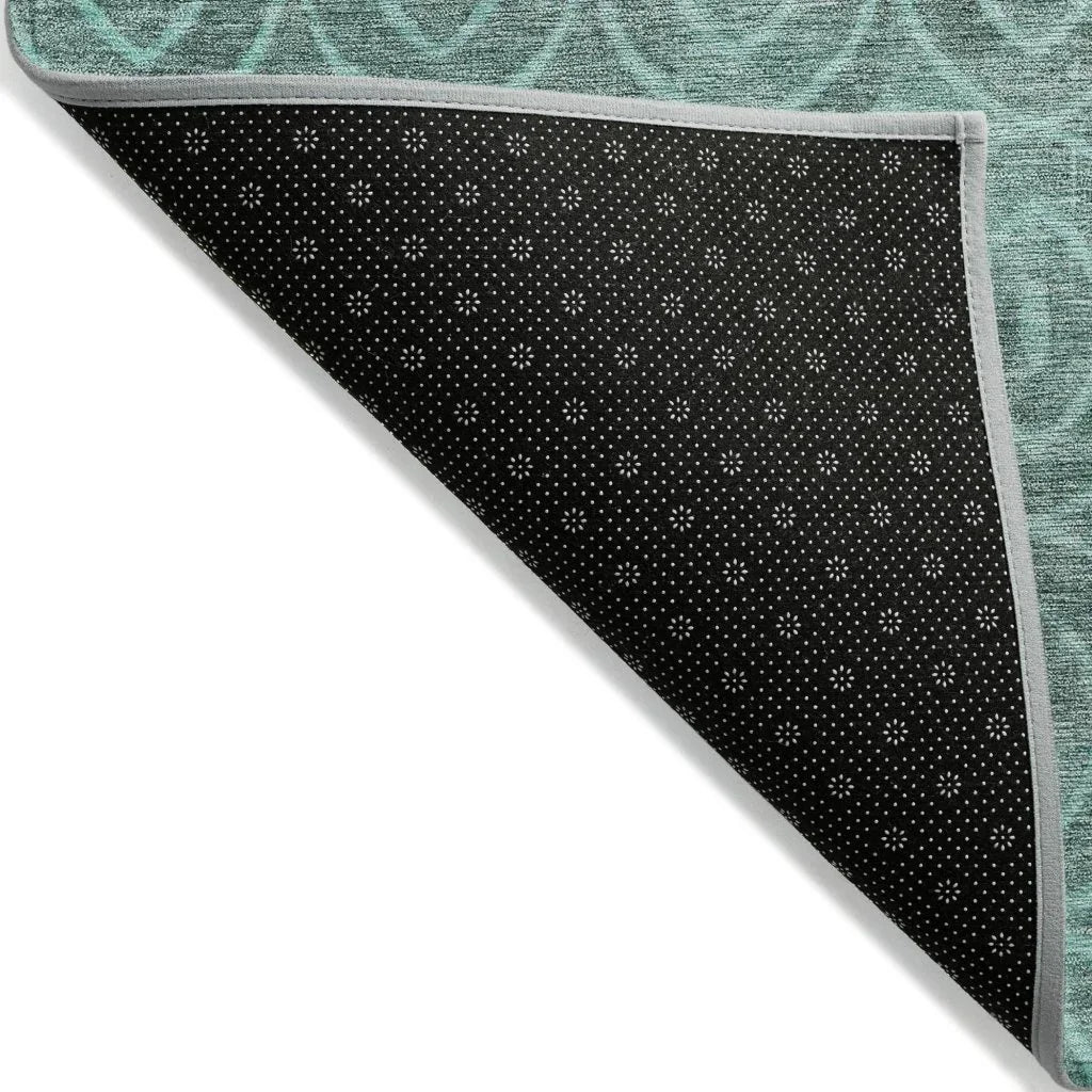 LOOMLAN Rugs Zafrine Teal Washable Indoor-Outdoor Rug