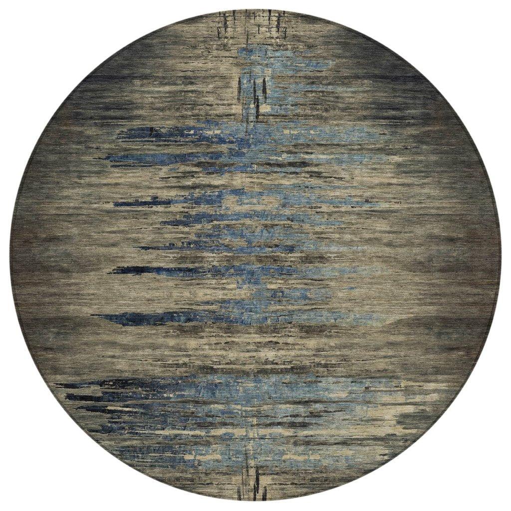 LOOMLAN Rugs Zahran Brown Washable Indoor-Outdoor Rug