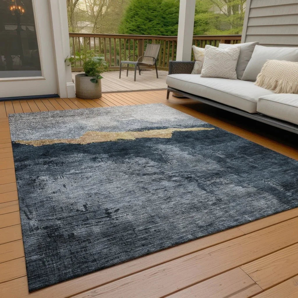 LOOMLAN Rugs Zailor Blue Washable Indoor-Outdoor Rug