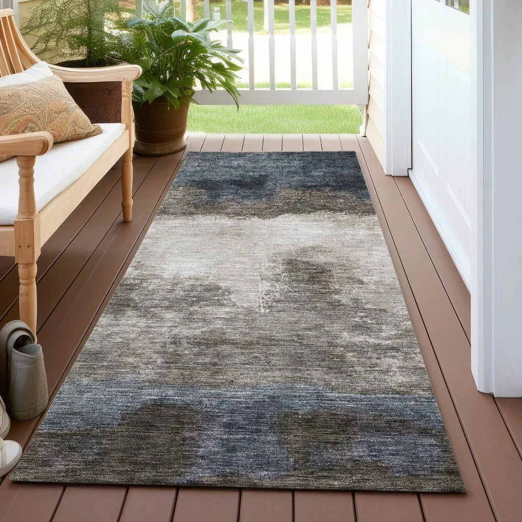 LOOMLAN Rugs Zailor Gray Washable Indoor-Outdoor Rug