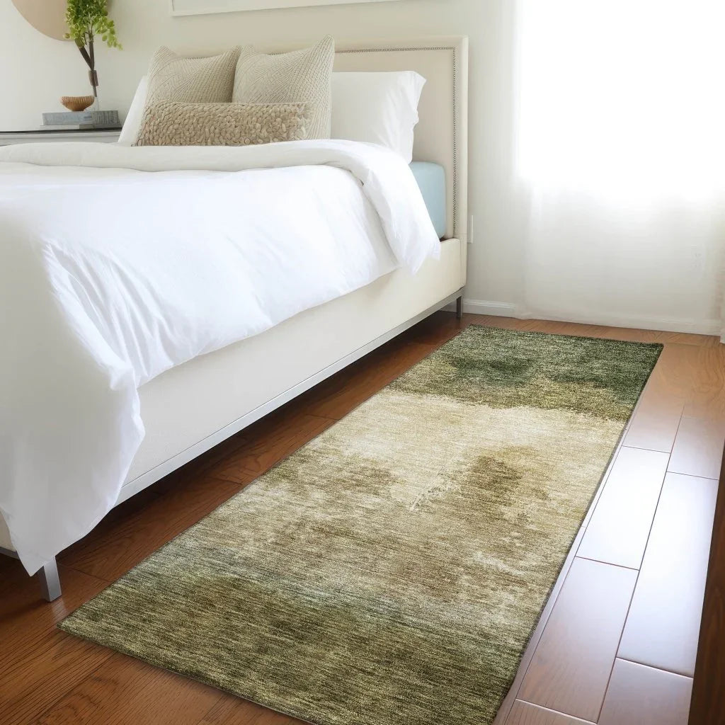 LOOMLAN Rugs Zailor Green Washable Indoor-Outdoor Rug