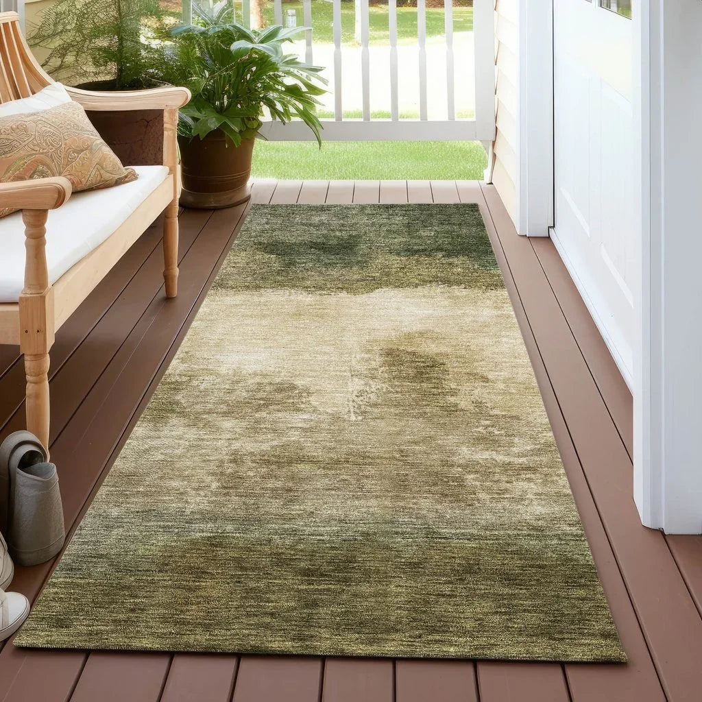 LOOMLAN Rugs Zailor Green Washable Indoor-Outdoor Rug