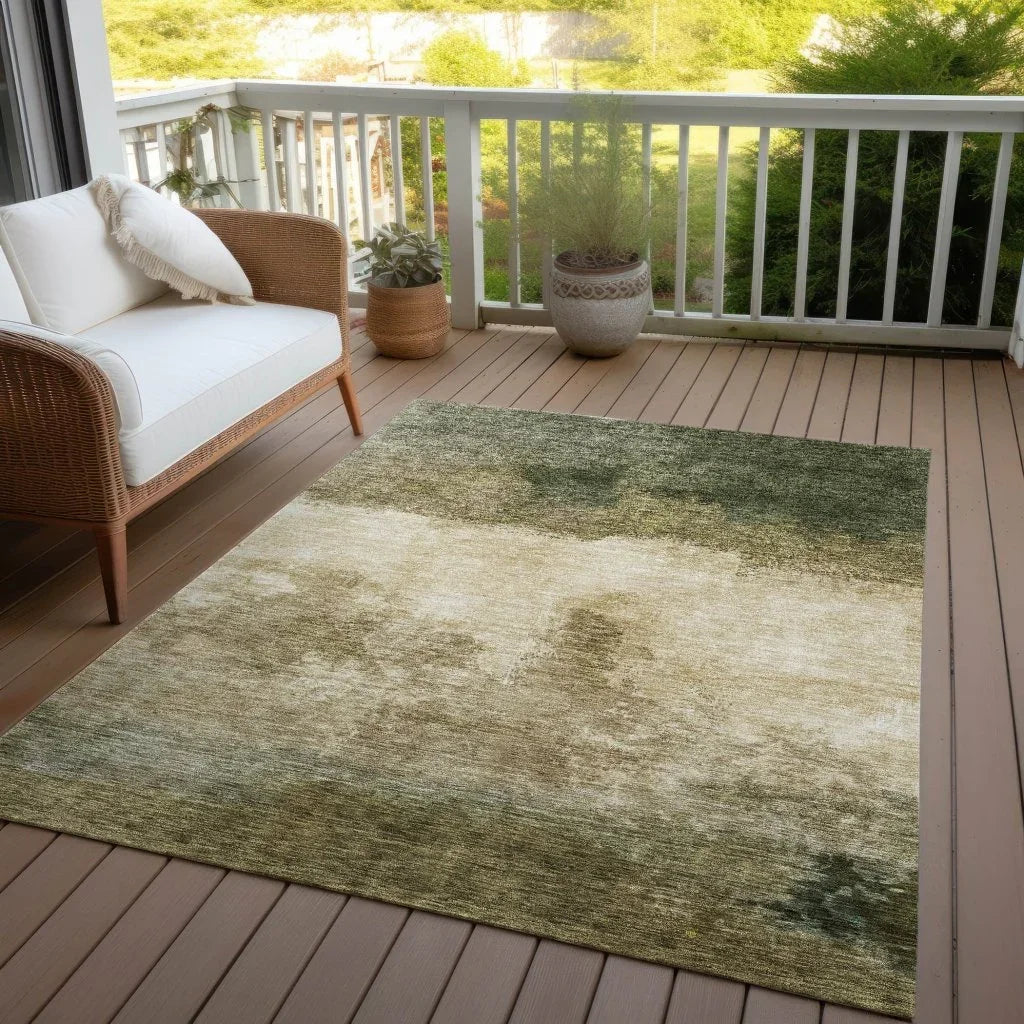 LOOMLAN Rugs Zailor Green Washable Indoor-Outdoor Rug