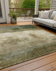 LOOMLAN Rugs Zailor Green Washable Indoor-Outdoor Rug