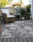 LOOMLAN Rugs Zaleenah Gray Washable Indoor-Outdoor Rug