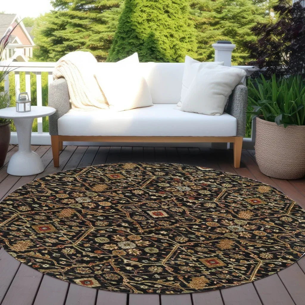LOOMLAN Rugs Zara Black Washable Indoor-Outdoor Rug
