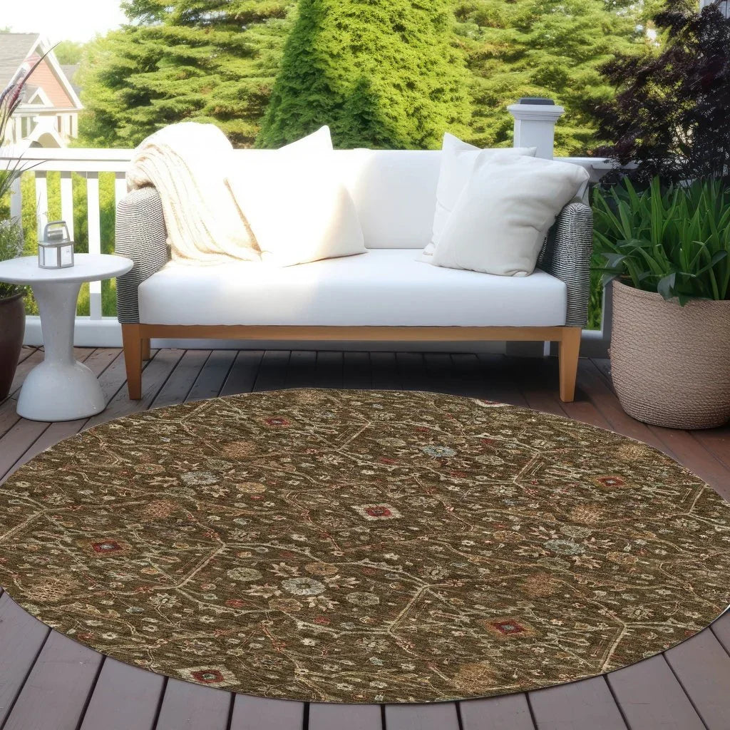 LOOMLAN Rugs Zara Brown Washable Indoor-Outdoor Rug