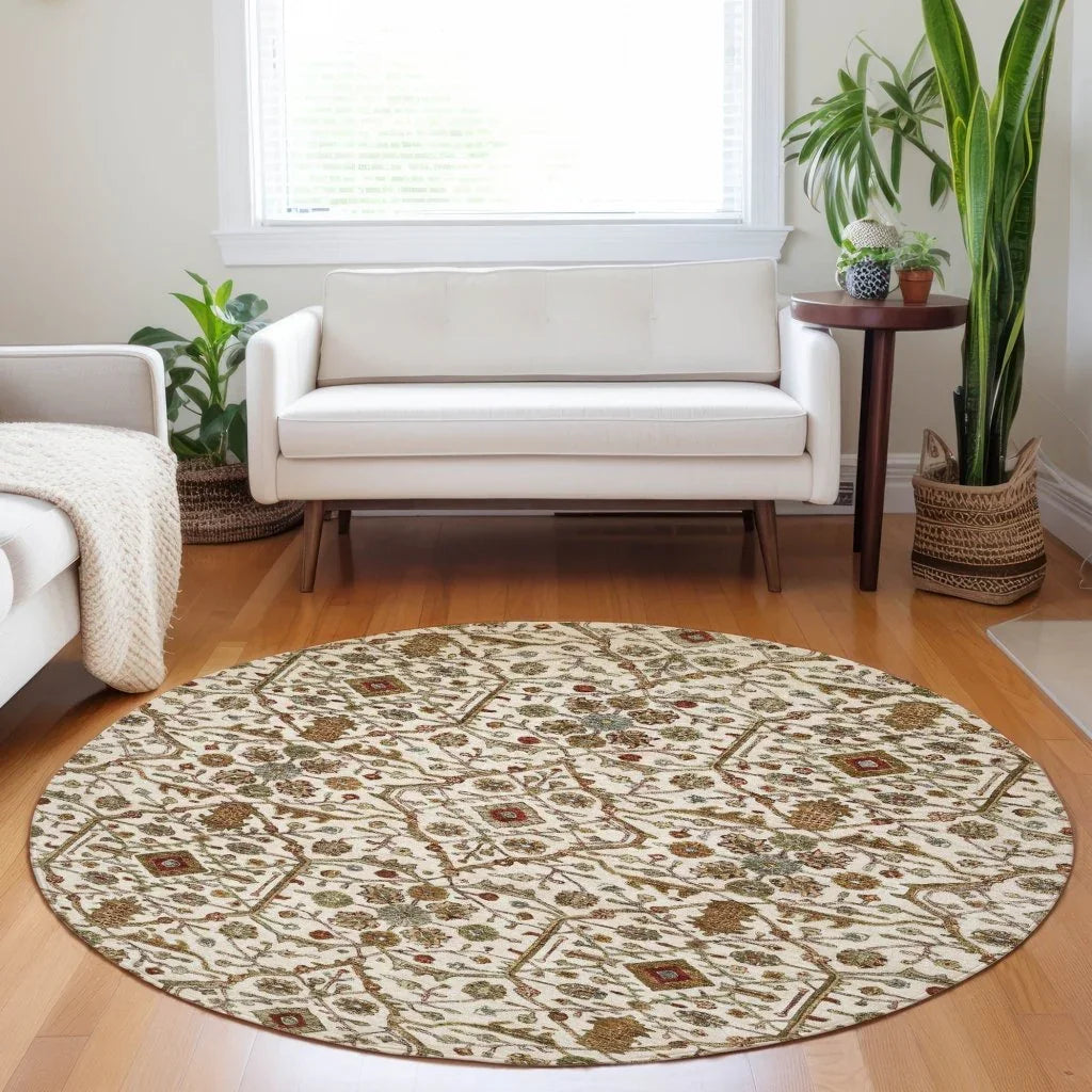 LOOMLAN Rugs Zara Ivory Washable Indoor-Outdoor Rug