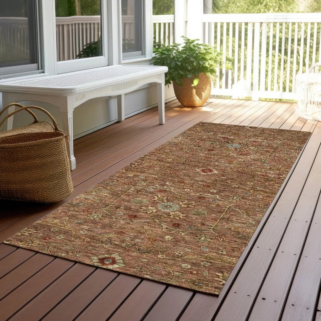 LOOMLAN Rugs Zara Orange Washable Indoor-Outdoor Rug