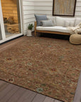 LOOMLAN Rugs Zara Orange Washable Indoor-Outdoor Rug