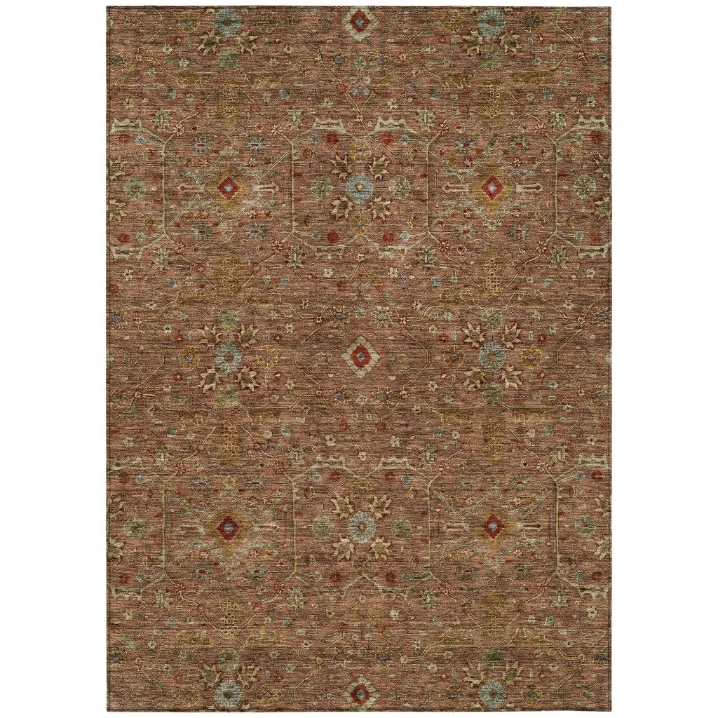 LOOMLAN Rugs Zara Orange Washable Indoor-Outdoor Rug