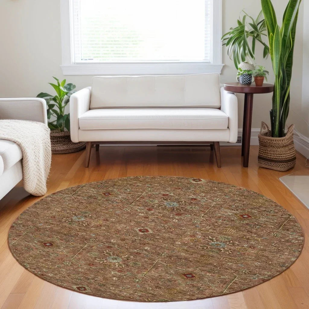 LOOMLAN Rugs Zara Orange Washable Indoor-Outdoor Rug