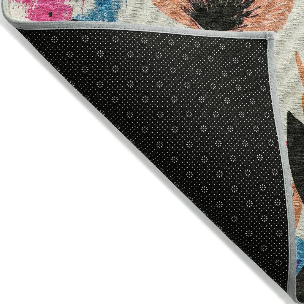 LOOMLAN Rugs Zarabelle Ivory Washable Indoor-Outdoor Rug
