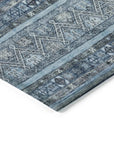 LOOMLAN Rugs Zaraxa Blue Washable Indoor-Outdoor Rug