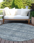 LOOMLAN Rugs Zaraxa Blue Washable Indoor-Outdoor Rug