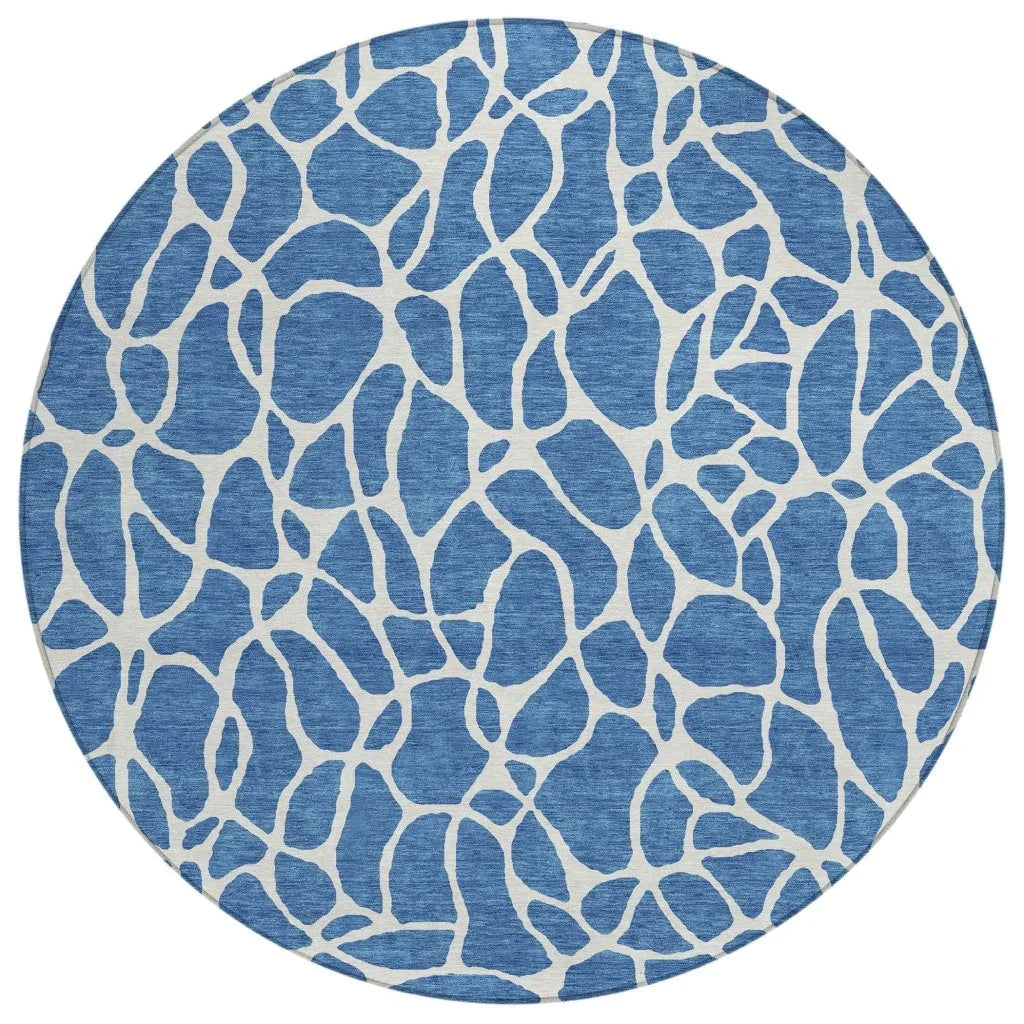 Zarelia Blue Washable Indoor - Outdoor Rug - LOOMLAN - LOOMLAN Rugs - Outdoor Rugs