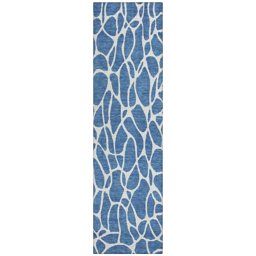Zarelia Blue Washable Indoor - Outdoor Rug - LOOMLAN - LOOMLAN Rugs - Outdoor Rugs