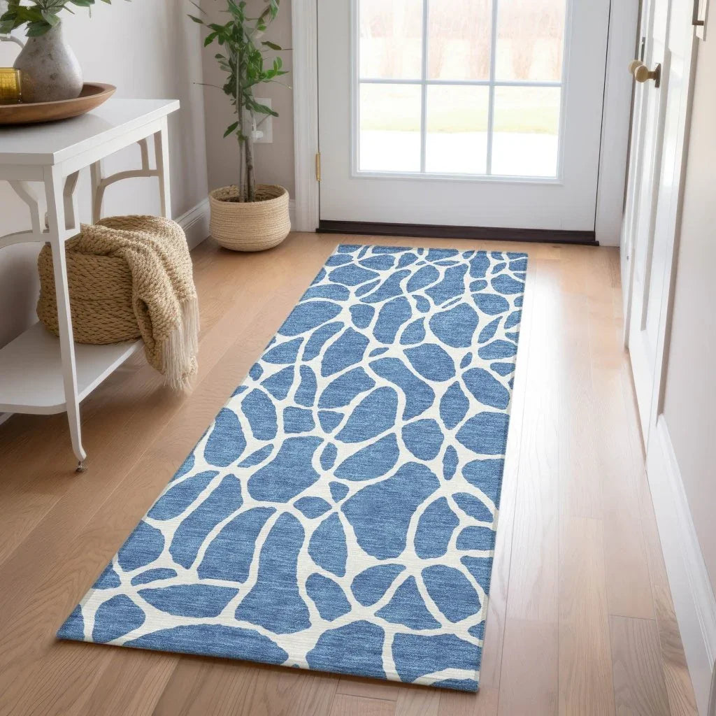Zarelia Blue Washable Indoor - Outdoor Rug - LOOMLAN - LOOMLAN Rugs - Outdoor Rugs