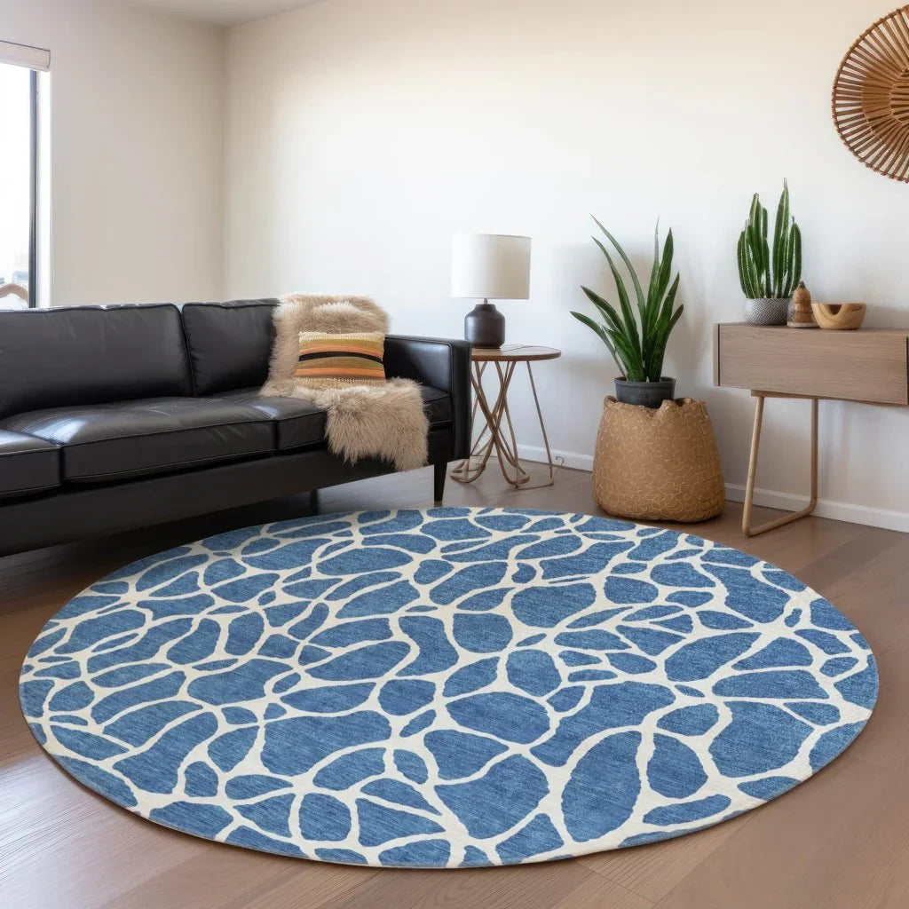 Zarelia Blue Washable Indoor - Outdoor Rug - LOOMLAN - LOOMLAN Rugs - Outdoor Rugs