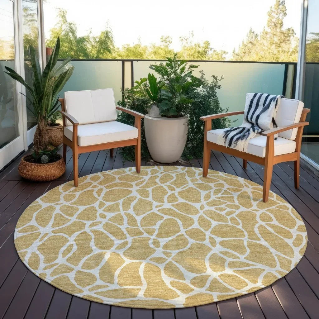 LOOMLAN Rugs Zarelia Gold Washable Indoor-Outdoor Rug