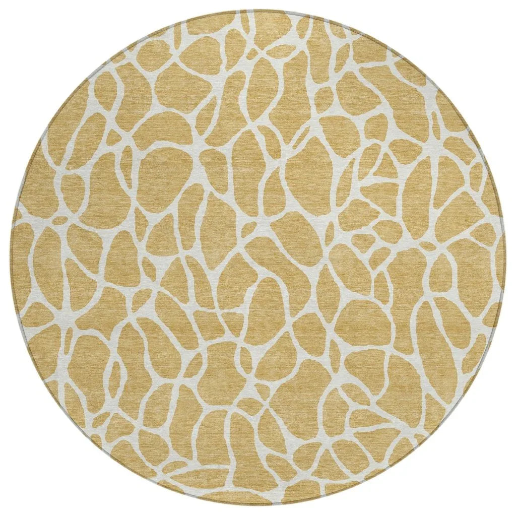 LOOMLAN Rugs Zarelia Gold Washable Indoor-Outdoor Rug