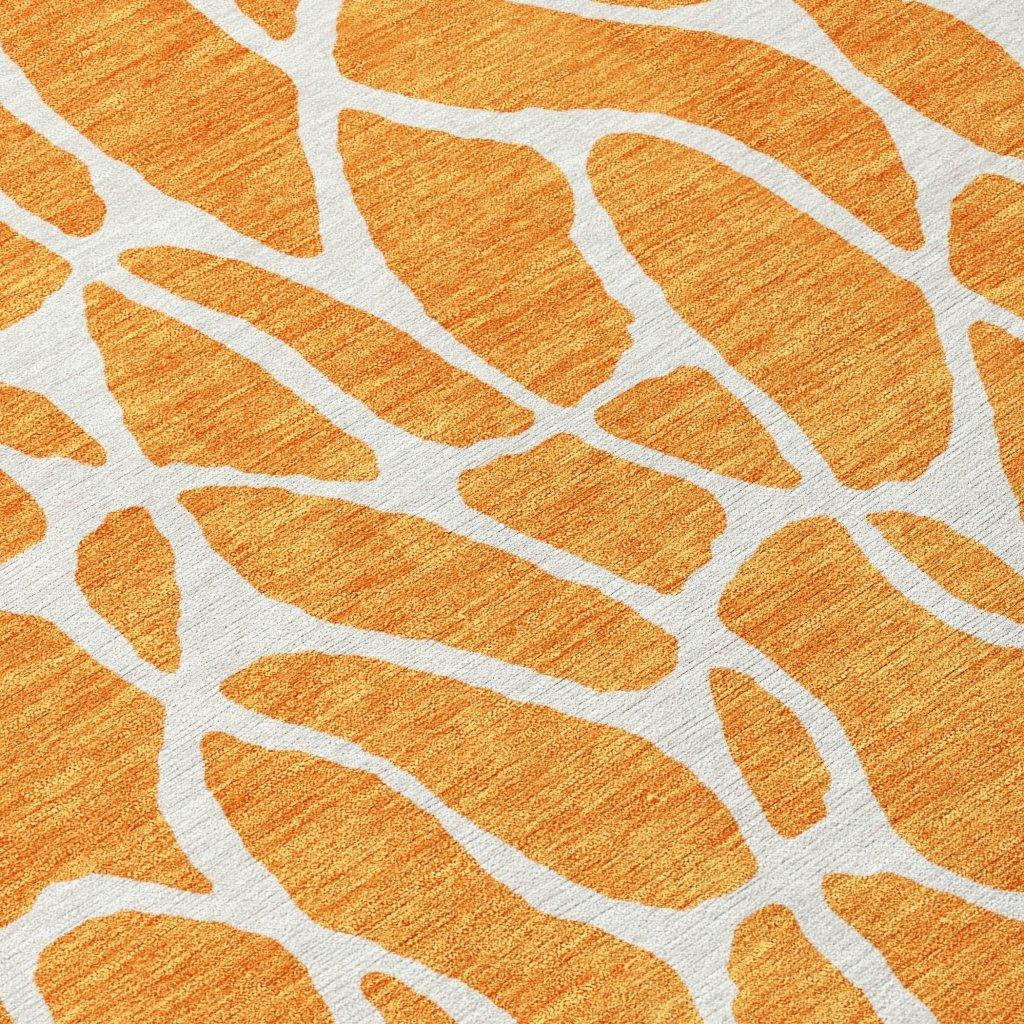 LOOMLAN Rugs Zarelia Orange Washable Indoor-Outdoor Rug