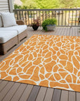 LOOMLAN Rugs Zarelia Orange Washable Indoor-Outdoor Rug