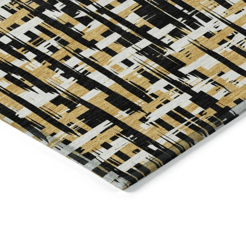LOOMLAN Rugs Zarifa Black Washable Indoor-Outdoor Rug