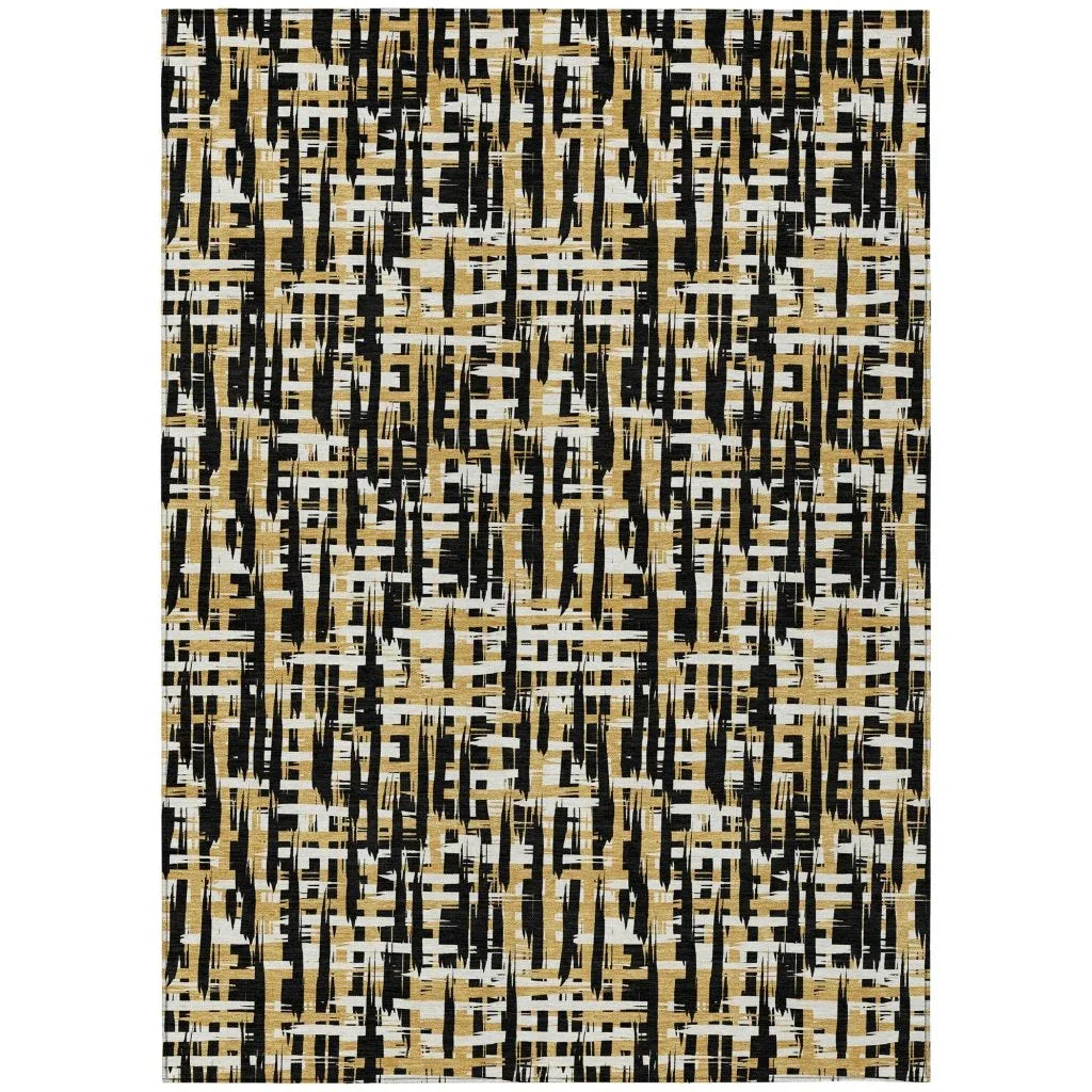 LOOMLAN Rugs Zarifa Black Washable Indoor-Outdoor Rug