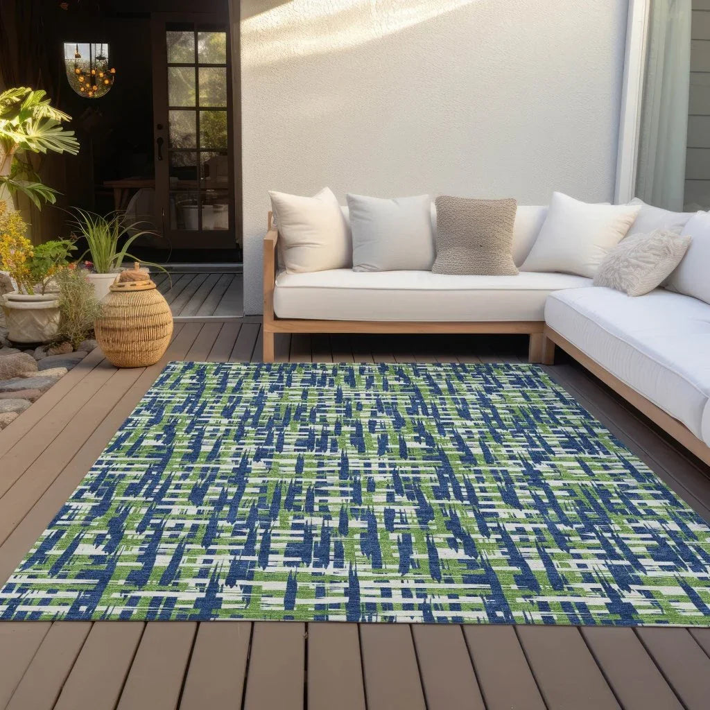 LOOMLAN Rugs Zarifa Blue Washable Indoor-Outdoor Rug