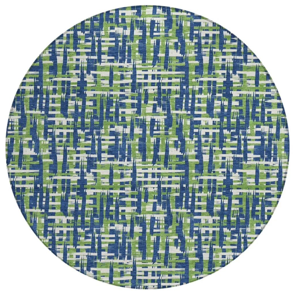LOOMLAN Rugs Zarifa Blue Washable Indoor-Outdoor Rug