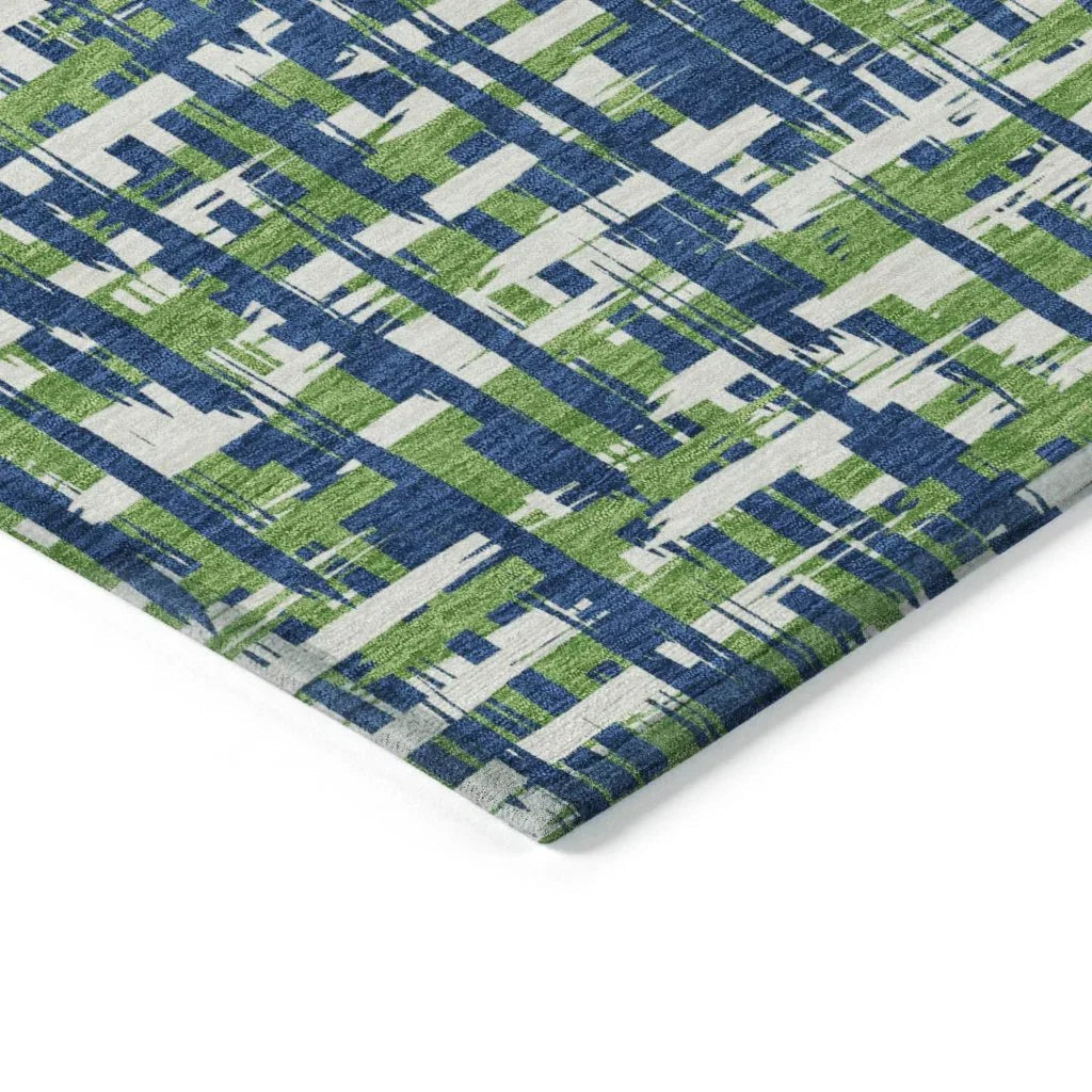LOOMLAN Rugs Zarifa Blue Washable Indoor-Outdoor Rug