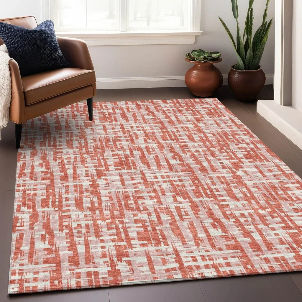 LOOMLAN Rugs Zarifa Coral Washable Indoor-Outdoor Rug