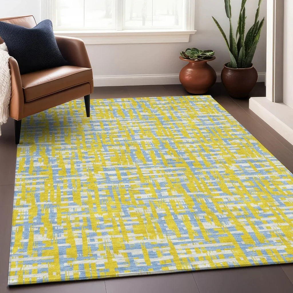 LOOMLAN Rugs Zarifa Gold Washable Indoor-Outdoor Rug