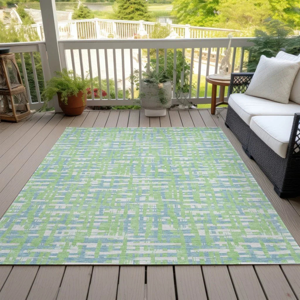 LOOMLAN Rugs Zarifa Green Washable Indoor-Outdoor Rug