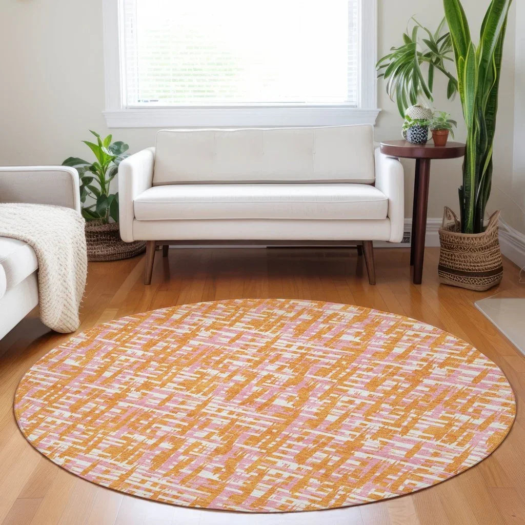 LOOMLAN Rugs Zarifa Orange Washable Indoor-Outdoor Rug