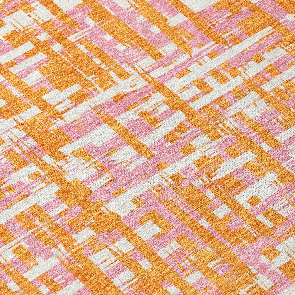 LOOMLAN Rugs Zarifa Orange Washable Indoor-Outdoor Rug