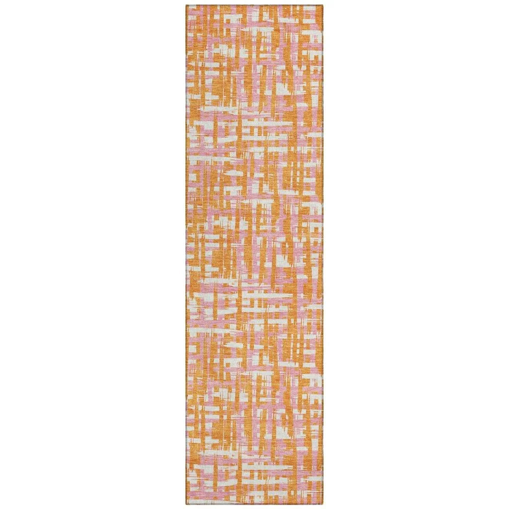 LOOMLAN Rugs Zarifa Orange Washable Indoor-Outdoor Rug