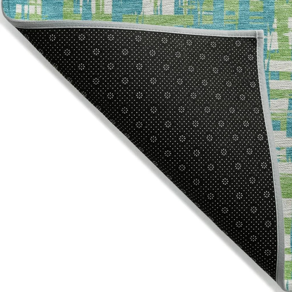 LOOMLAN Rugs Zarifa Teal Washable Indoor-Outdoor Rug