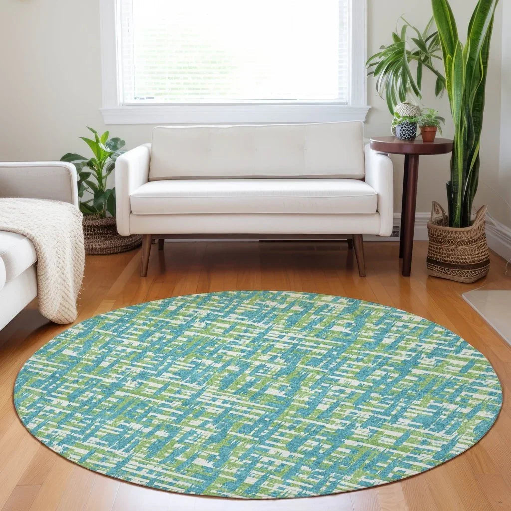 LOOMLAN Rugs Zarifa Teal Washable Indoor-Outdoor Rug