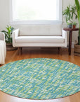 LOOMLAN Rugs Zarifa Teal Washable Indoor-Outdoor Rug