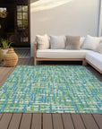 LOOMLAN Rugs Zarifa Teal Washable Indoor-Outdoor Rug