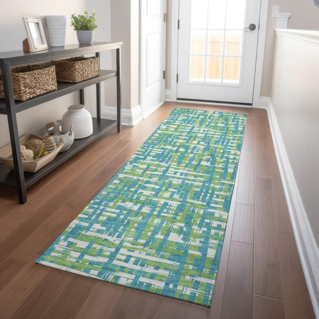 LOOMLAN Rugs Zarifa Teal Washable Indoor-Outdoor Rug