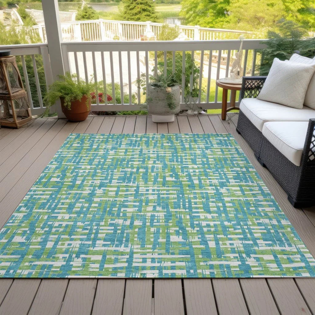 LOOMLAN Rugs Zarifa Teal Washable Indoor-Outdoor Rug