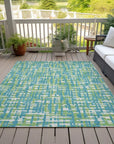 LOOMLAN Rugs Zarifa Teal Washable Indoor-Outdoor Rug