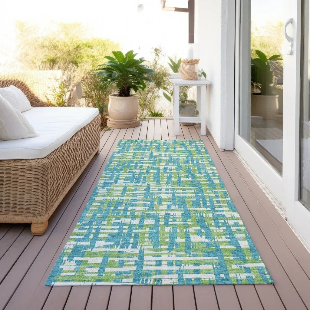 LOOMLAN Rugs Zarifa Teal Washable Indoor-Outdoor Rug