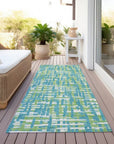LOOMLAN Rugs Zarifa Teal Washable Indoor-Outdoor Rug